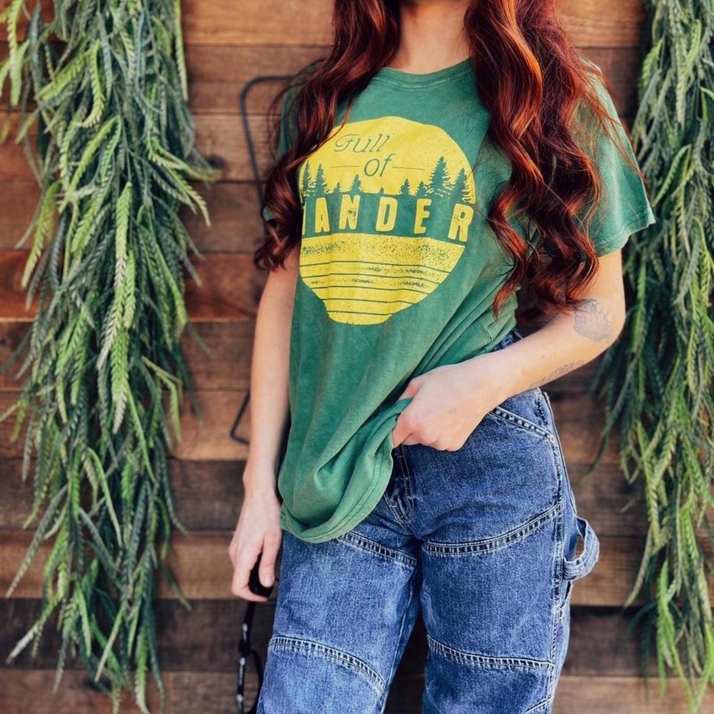 NWT Adventure Shirt with Trees & Wonderlust